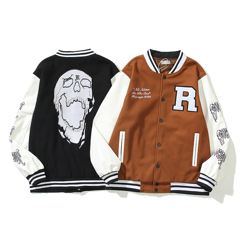 Revenge varsity jacket skull embroidery...