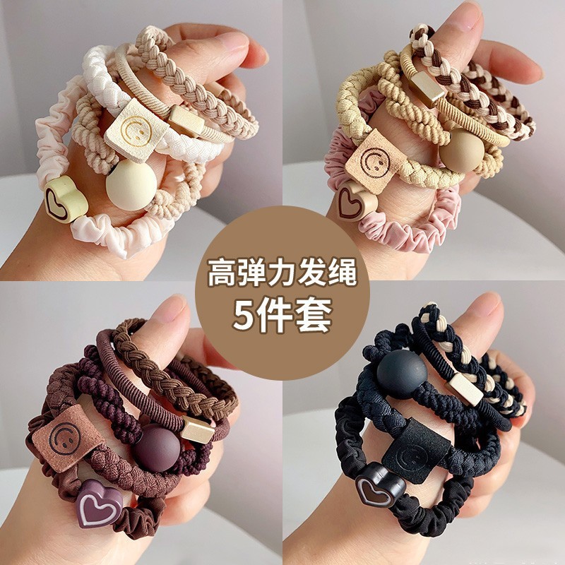 Cordilla de goma de mujer simple cuerdas de cabello de cola de caballo alta cuerda de cabello temperamental alta elasticidad y durabilidad 2024 nuevo toque de cabello