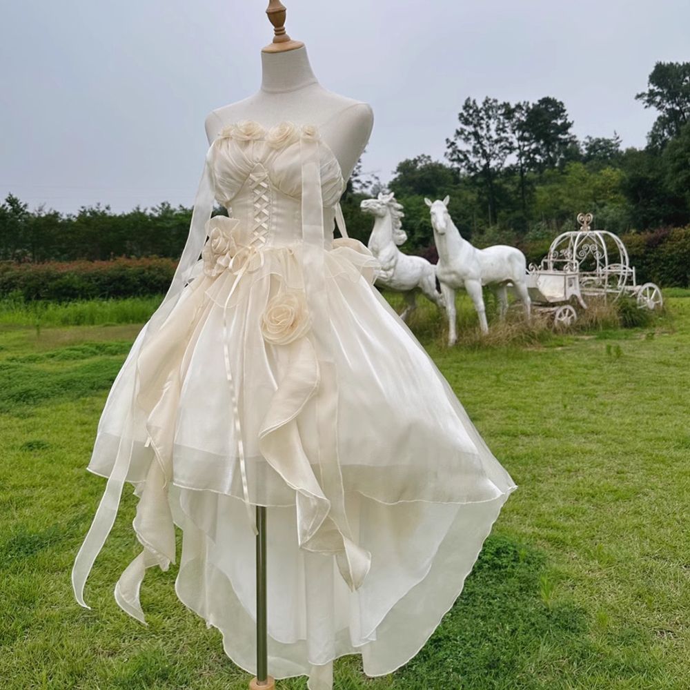 Wedding Dress Lolita Dress Birthday Coming-Of-Age Dress Lolita Tail Tutu Skirt Suit