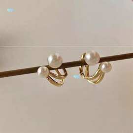 Hook Pearl Earring 2025 Fashion Design Doublelayered Studs W