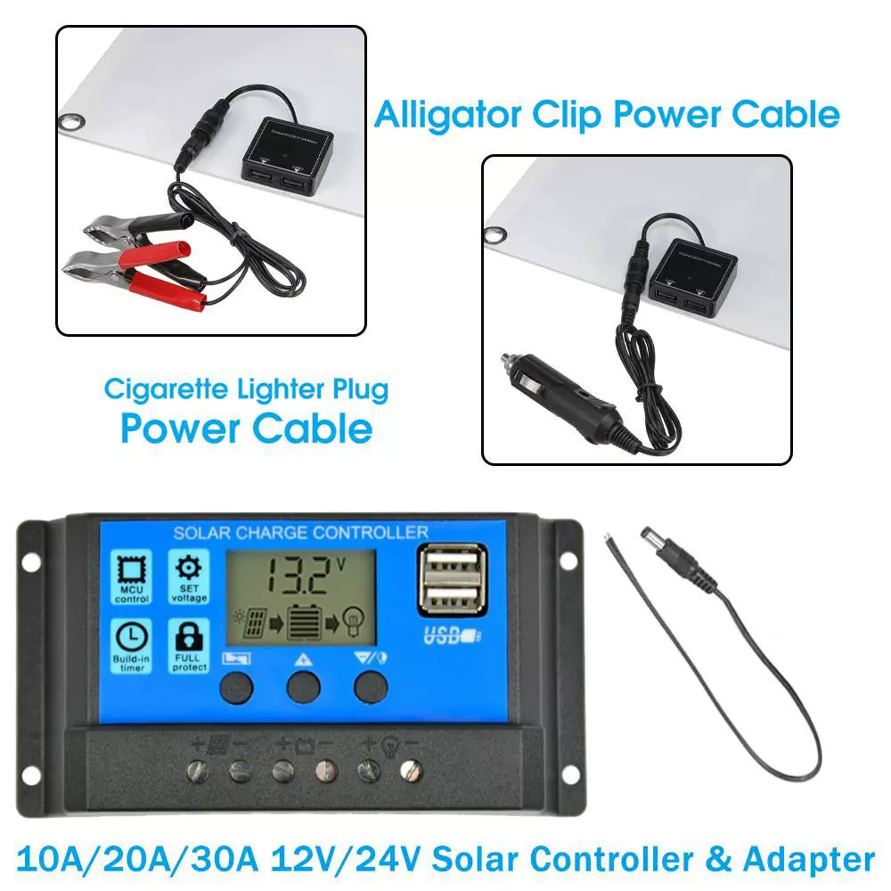 25W太阳能板 双USB18V/5V带控制器光伏电池系统 手机数码充电器