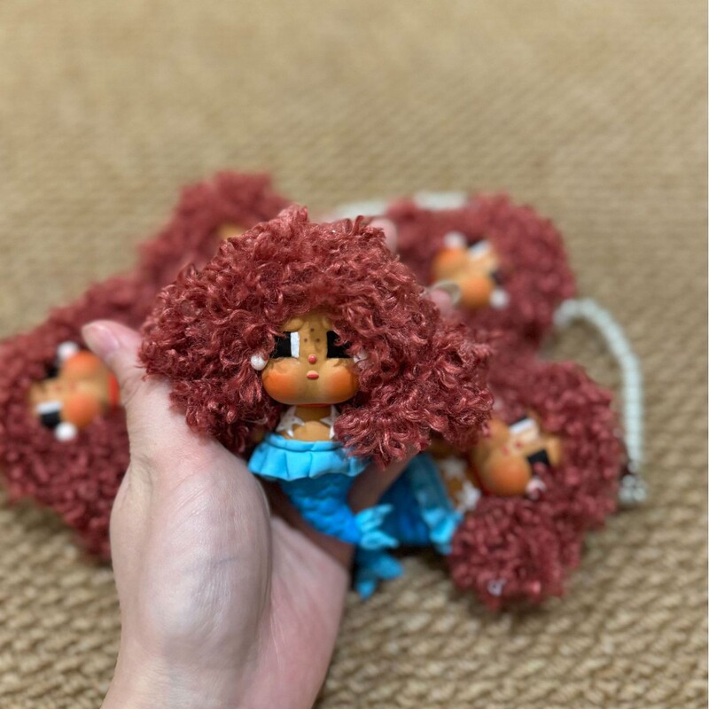 New Clay Pendant Crying Series Afro Hair Bag Pendant Phone Pendant Car Key Pendant Cute and Exquisite