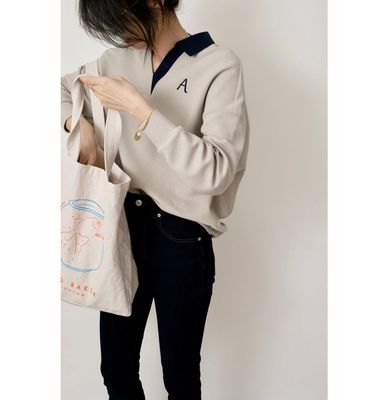 2022 New spring Niche design!Refinement letter Embroidery Hit color POLO Show thin have cash less than that is registered in the accounts Sweater