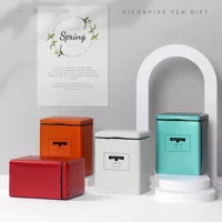 Тонкие чайные банки Жестяной костюм Half Jin Pack Универсальный черный чай Зеленый чай Металлические квадратные банки Упаковочная коробка Пустые банки
