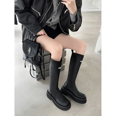 韩系女主秋季2025新款厚底小个子弹力显瘦高筒不过膝长靴成年现货