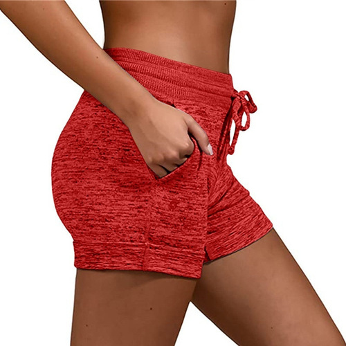 Women's base layer quick-drying yoga shorts, casual sporty, waist-cinching tie-up elastic shorts