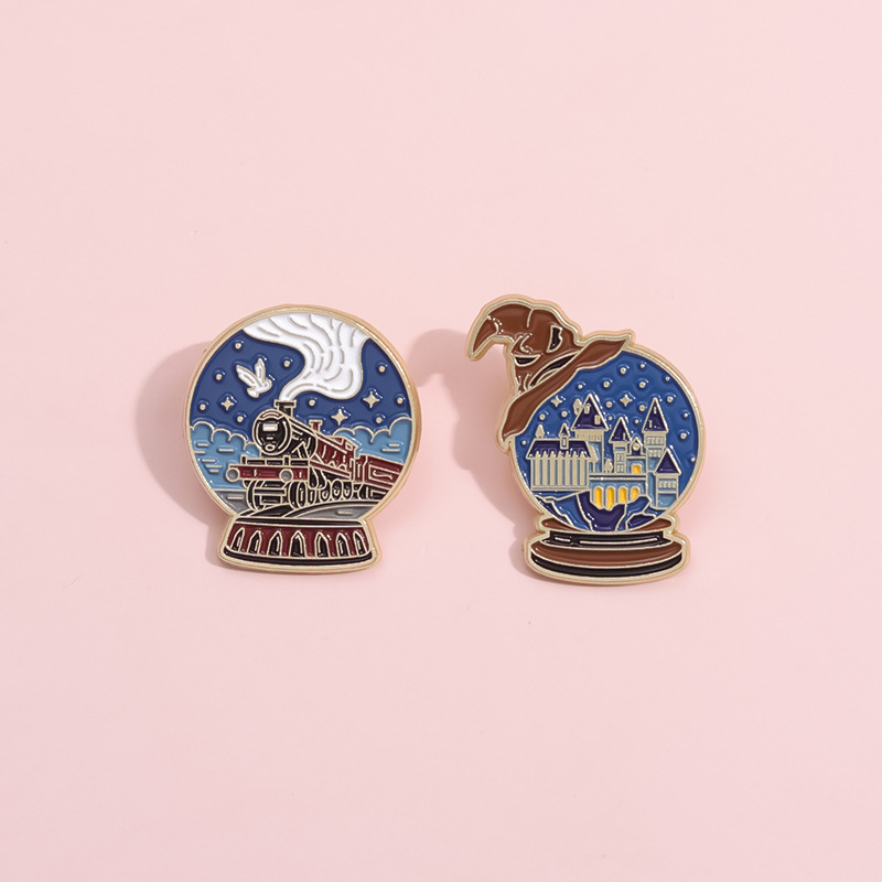 Cartoon Style Pin Crystal Ball Zinc Alloy Stoving Varnish Unisex Brooches display picture 6