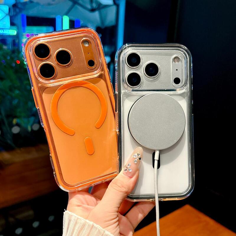 New Apple 17 phone case, iPhone 17 Pro Max transparent magnetic case, super stylish, high-end, shockproof, suitable for iPhone 16 and 15 New Apple 17 phone case, iPhone 17 Pro Max transparent magnetic case, super stylish, high-end, shockproof, suitable for iPhone 16 and 15