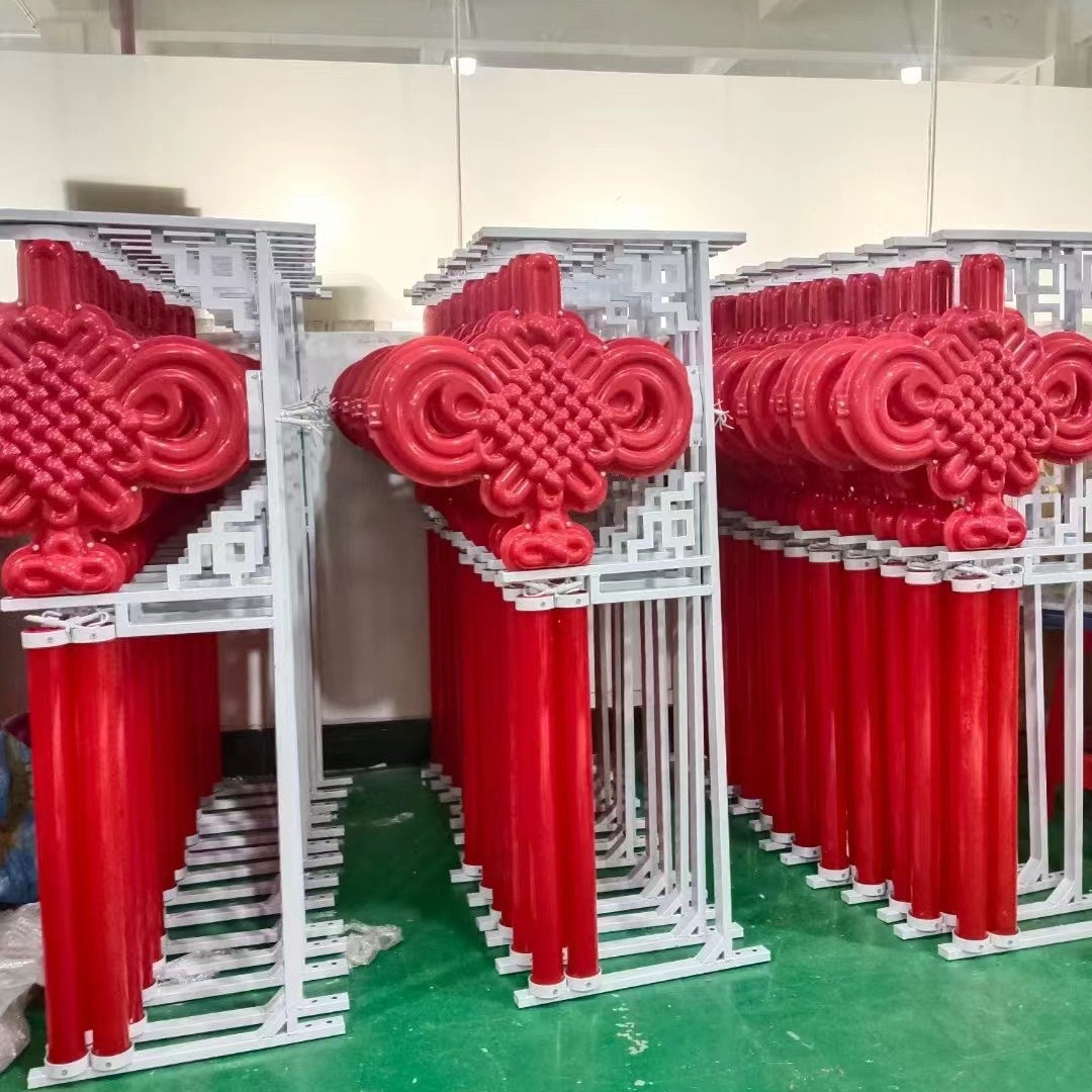 LED luminoso chino nudo linterna Festival solar calle lámpara al aire libre calle decoración paisaje lámpara acrílico linterna