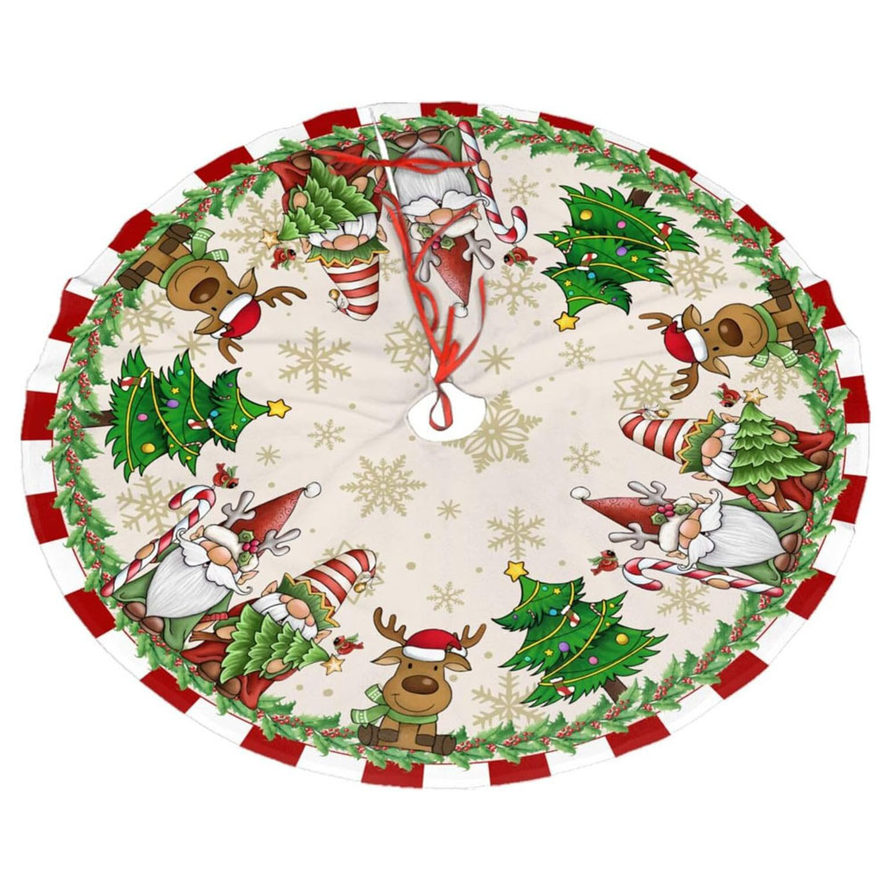 Falda nuevo estilo árbol de Navidad exquisito árbol decorativo creativo adorno navideño estampado falda transfronteriza fondo de árbol franela estilo americano