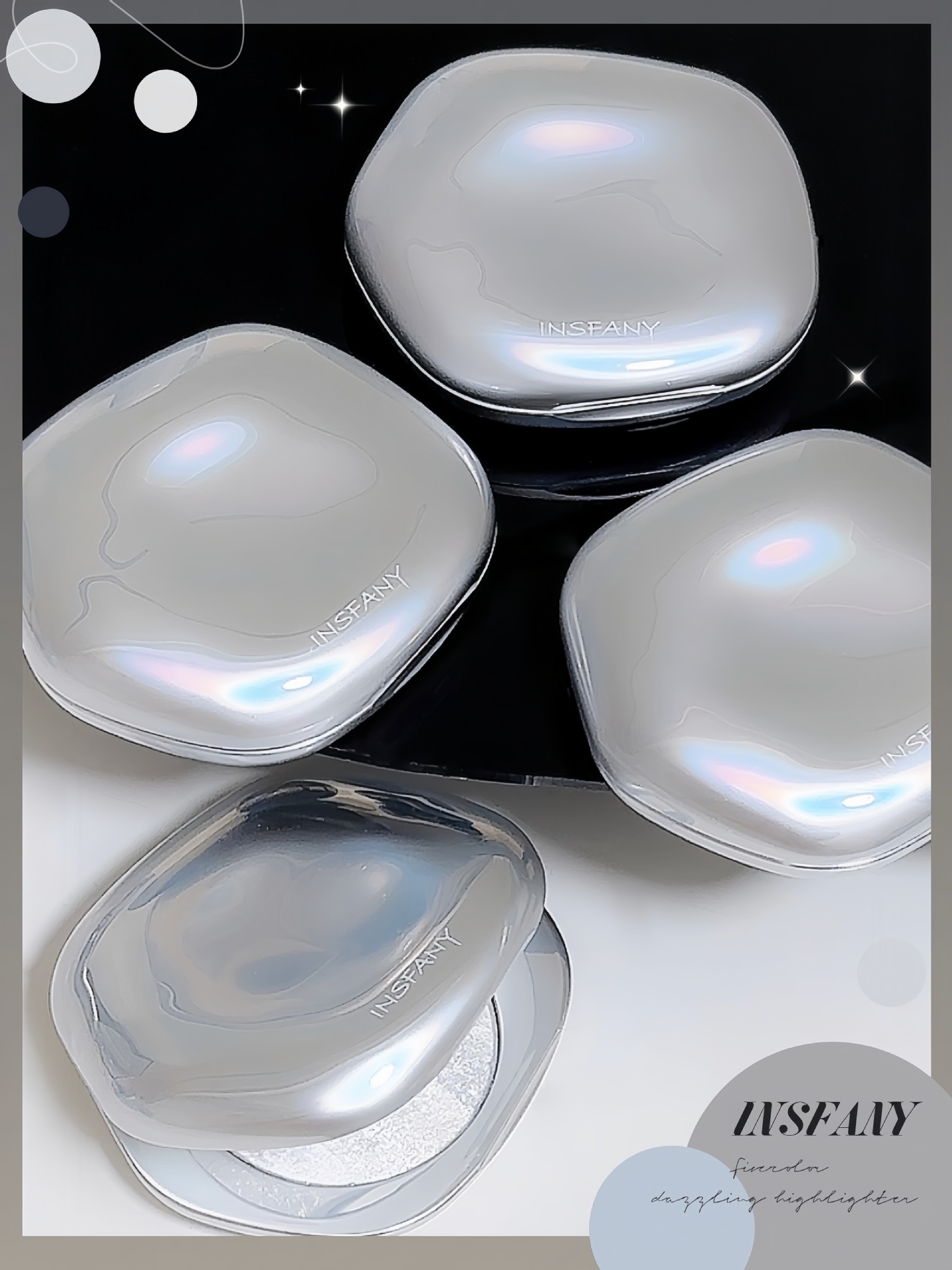 INSFANY Shell Highlight Sparkling Clear Face Brightening and Modifying Natural Three-dimensional Eye color-changing glitter Powder Eyeshadow undefined