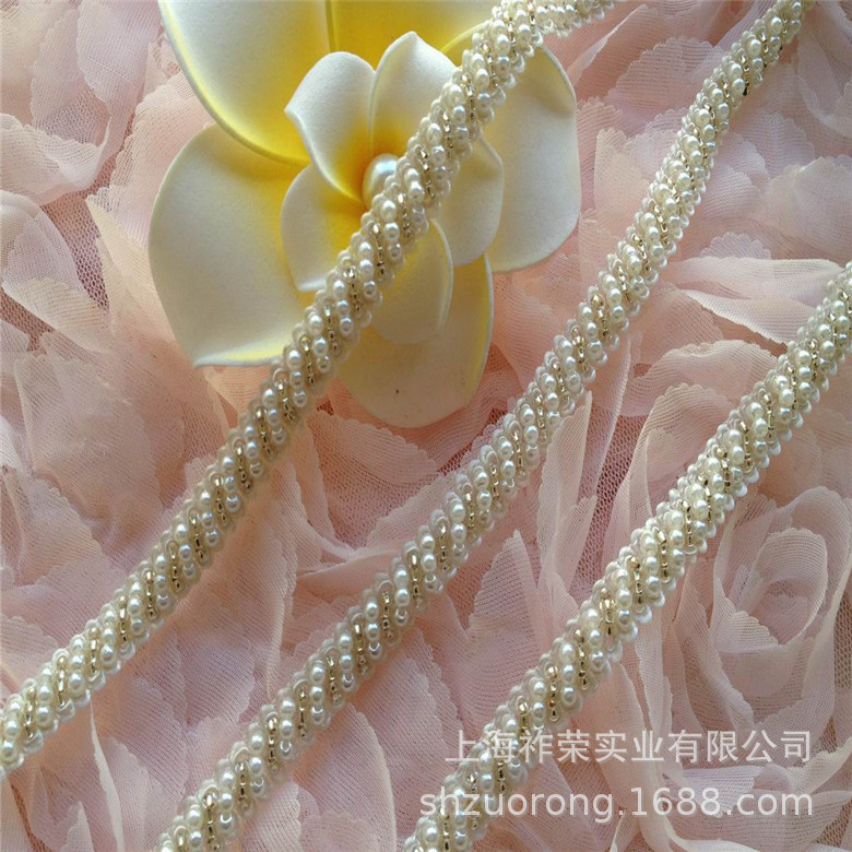 工厂加工毛线绣花花边 丝带缎带绣条码 手工刺绣 绳带盘花绒绣008|ms