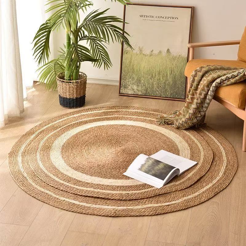 Rattan woven straw mat, vintage woven carpet, oval for living room and bedroom, round for photography, popular handmade straw floor mat Rattan woven straw mat, vintage woven carpet, oval for living room and bedroom, round for photography, popular handmade straw floor mat