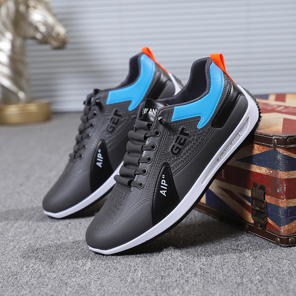 Casual men's breathable white sneakers platform