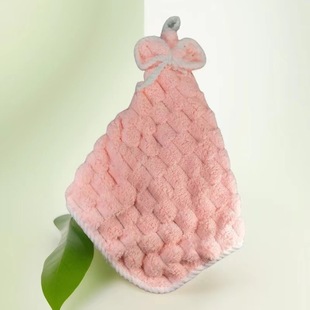 Small Towel Bowknot Hanging Hand Towel Cute Home Kitchen Bathroom Towel Absorbent Hand Wipe Rag Cleaning Cloth
