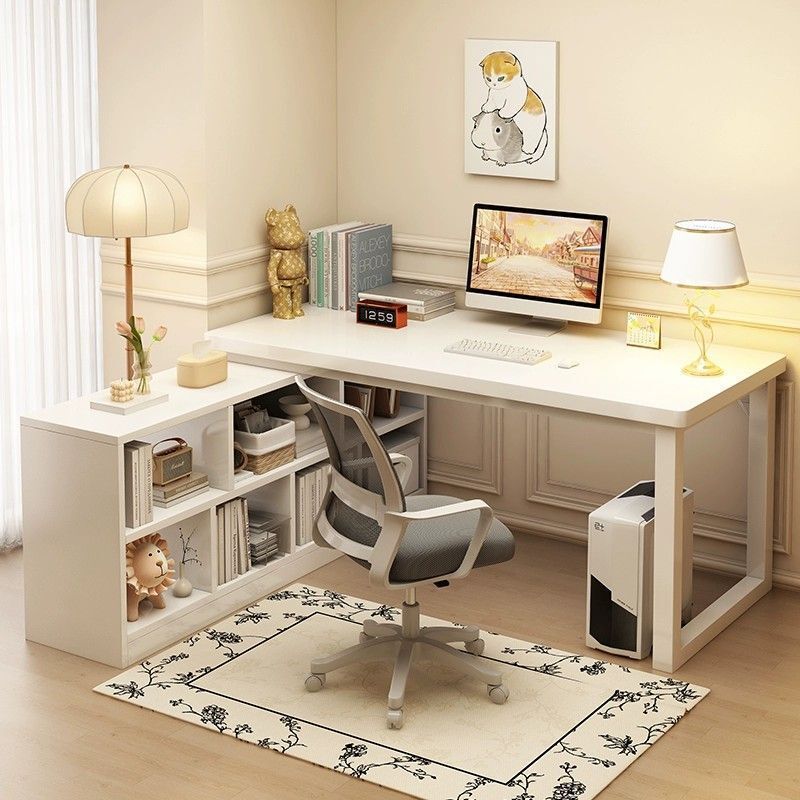 Corner Desk Bookshelf Integrated L-shaped Computer Desk Student Home Writing Desk Corner Desk Office Desk Bedroom Table