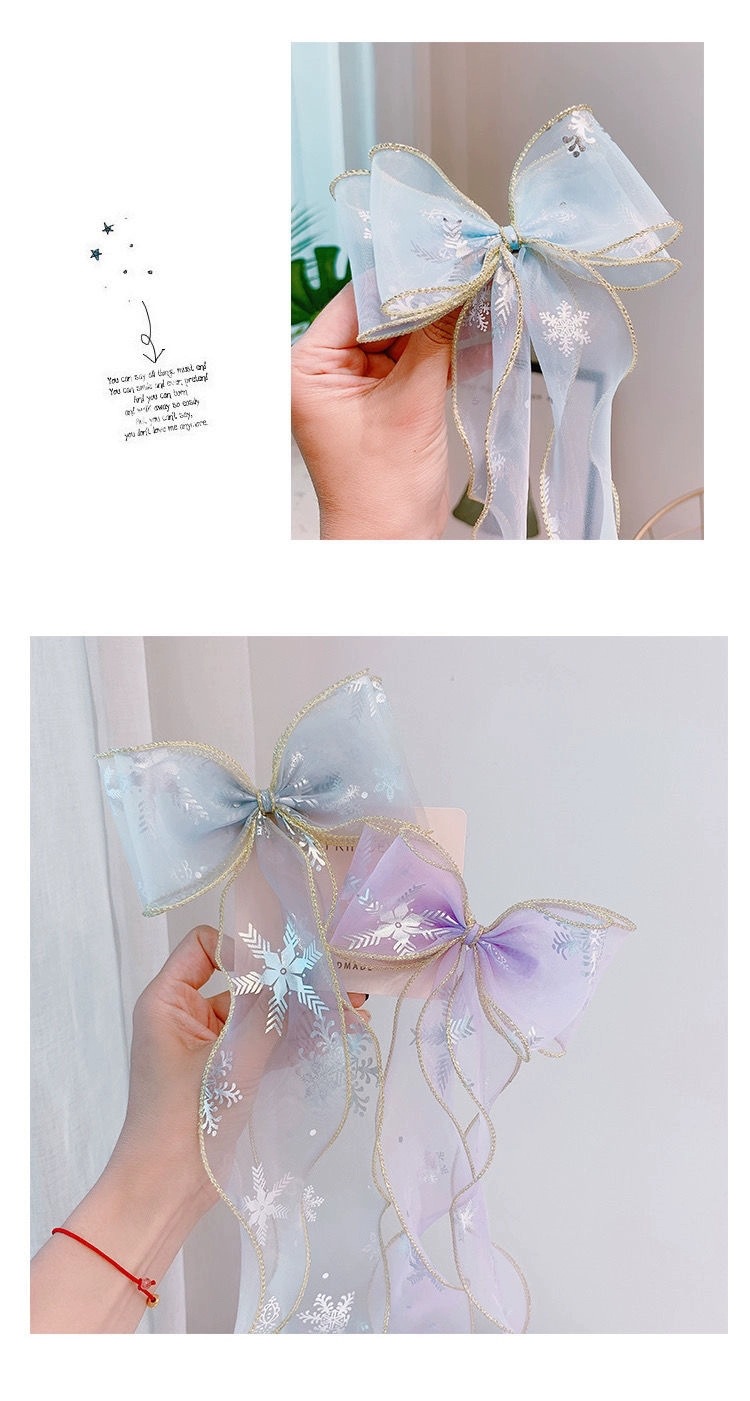 雪花蝴蝶结飘带发夹