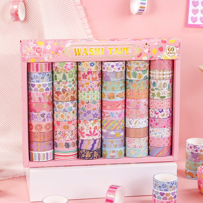 Пшеничная молодежь новый 60 рулонов горячего тиснения и бумажная лента набор ретро DIY ручной счет материал декоративная наклейка подарочная коробка