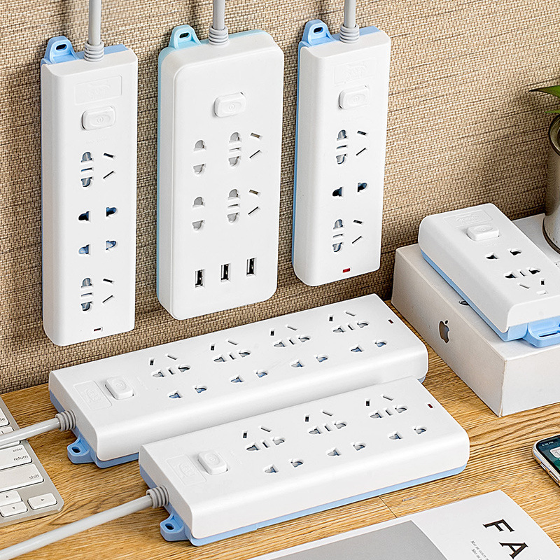 插座面板多孔排插USB接线板宿舍拖插线板带线多功能通用带开关