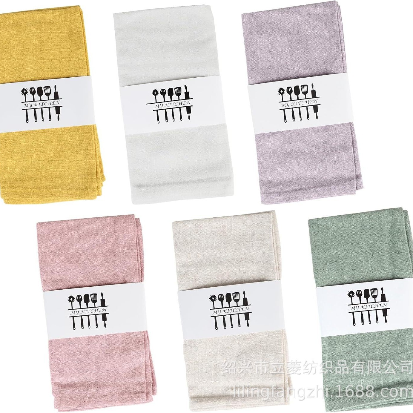 跨境专供素色棉亚麻餐巾布酒店西餐厅厨房棉麻餐垫茶巾洗脸毛巾小