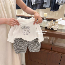 【咸柠七】女童秋装套装可爱韩版长袖T恤休闲长裤两件套一件代发