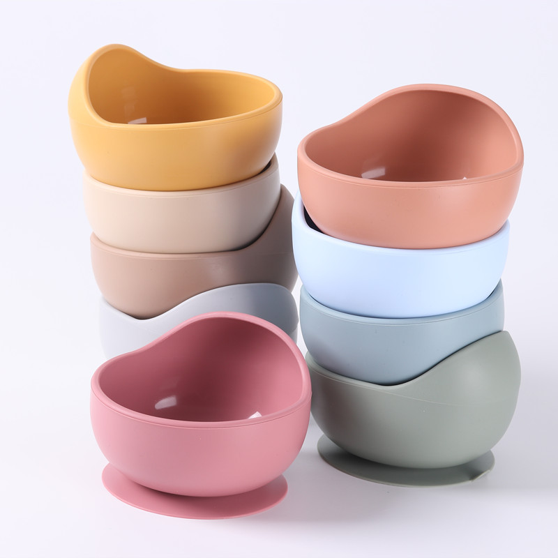 Children's Silicone Suction Bowl Feeding Tableware Infant Anti-skid Training Learn to Eat Rice Bowl Baby Food Bowl Manufacturers