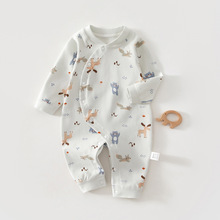 婴儿衣服春秋冬款纯棉宝宝连体衣无骨长袖新生儿哈衣爬服贴身内衣