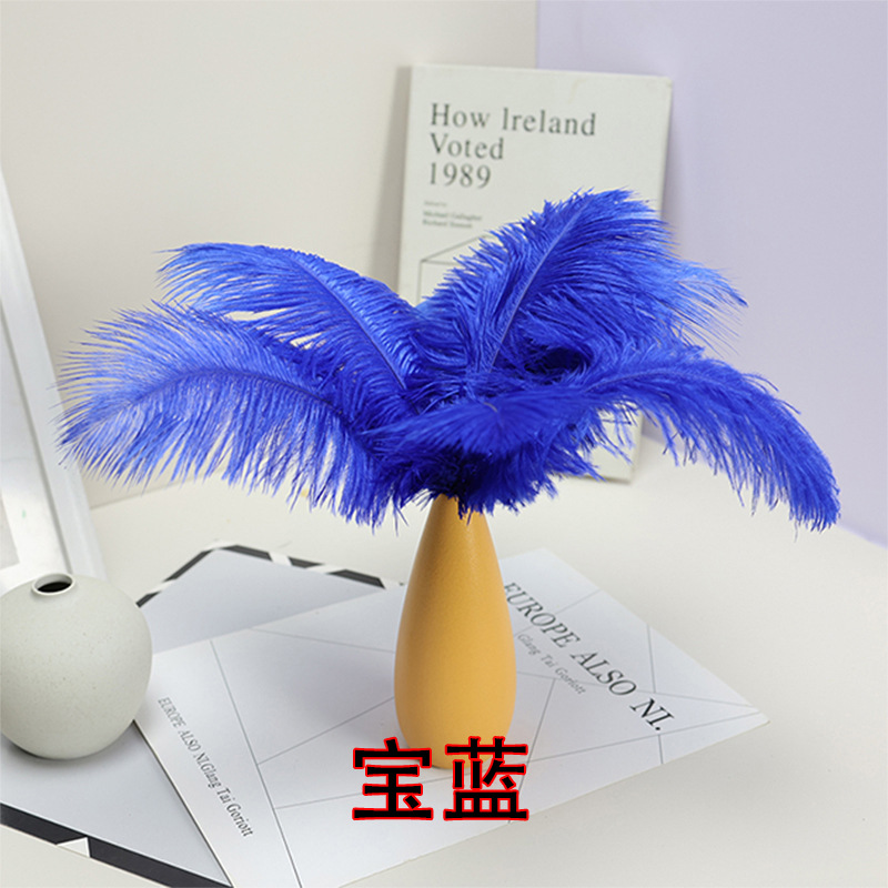 15 - 75cm al por mayor plumas de avestruz azul precioso boda de avestruz decoración de cabello guía de la mesa adornos de flores accesorios de fiesta