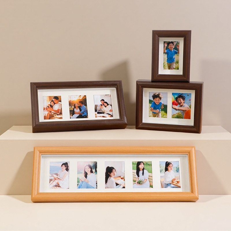 3inch Polaroid Photo Frame Display Stand, Long Horizontal Style, Grid-Style Cardboard, Three-Dimensional Hollow Photo Display Stand, 3inch Picture Frames