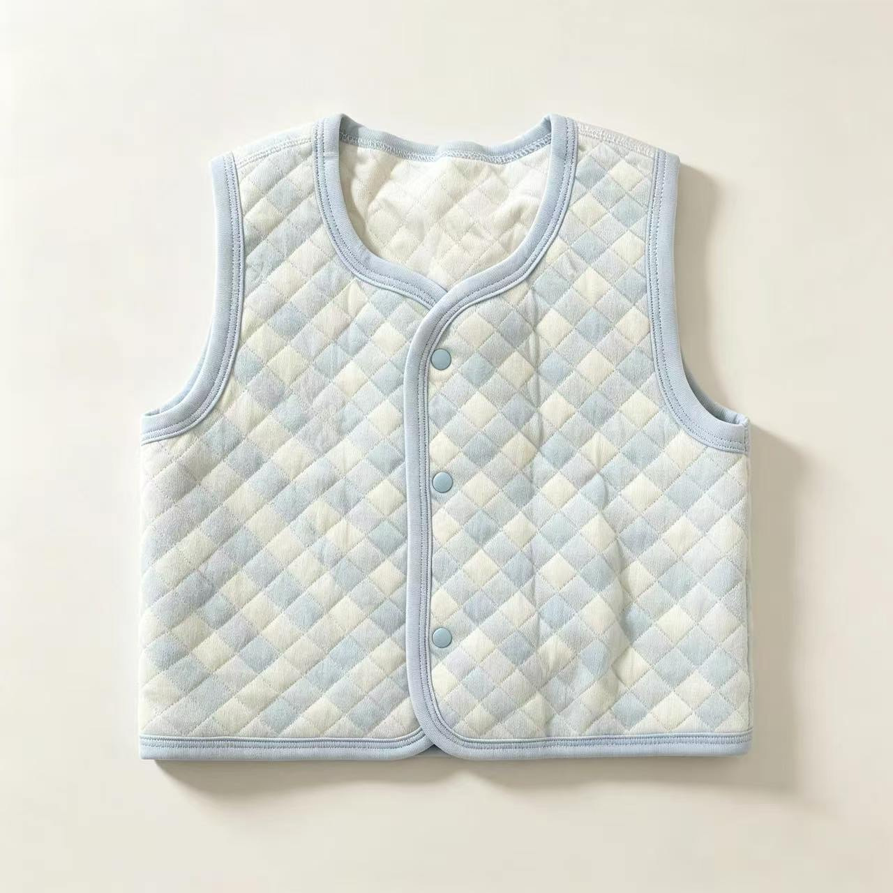 Baby's warm vest for autumn and winter, quilted padded jacket for newborns and infants, stylish little vest
