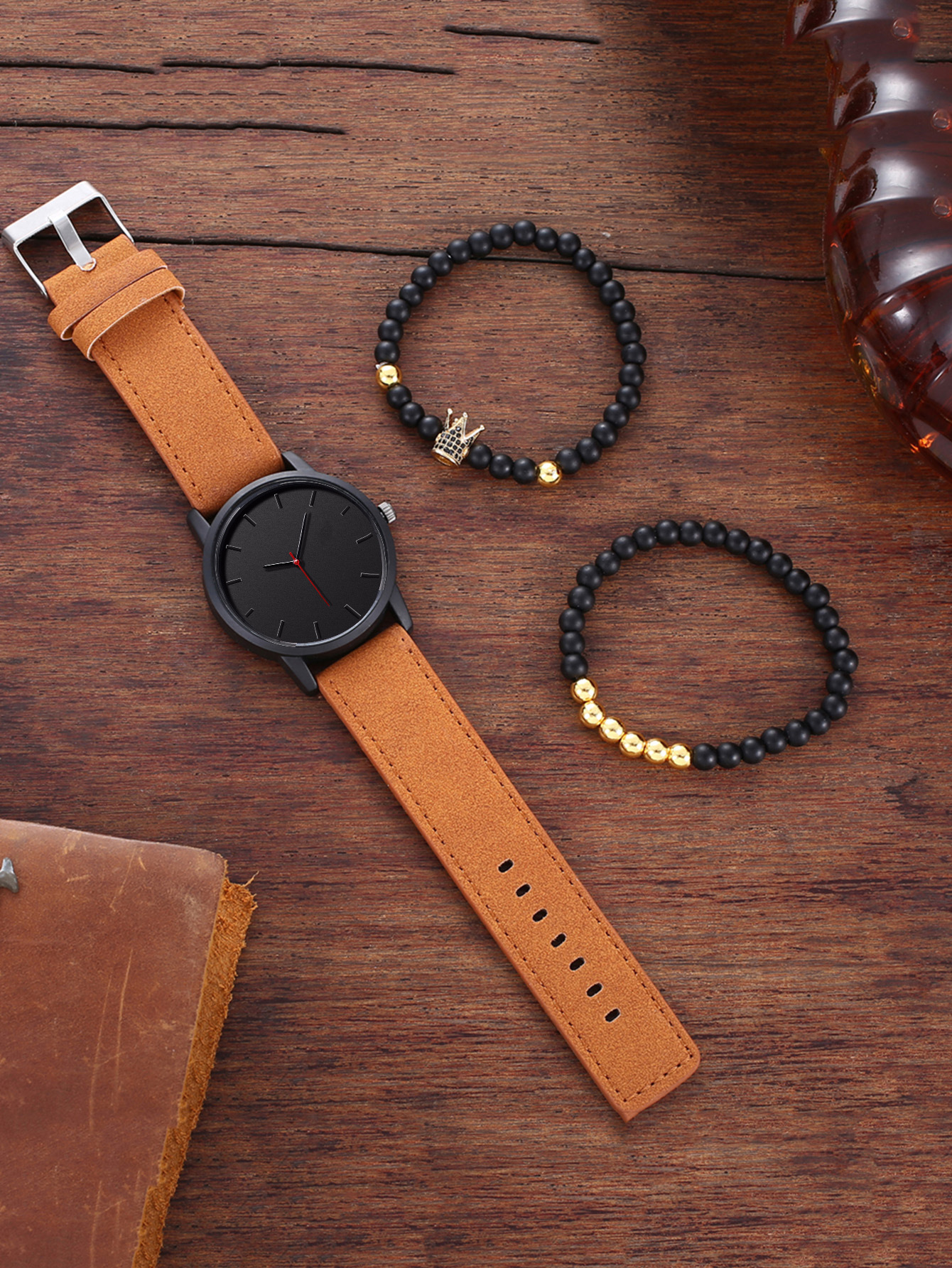Minimalistisch heren quartz horloge met armband set_voghion.com