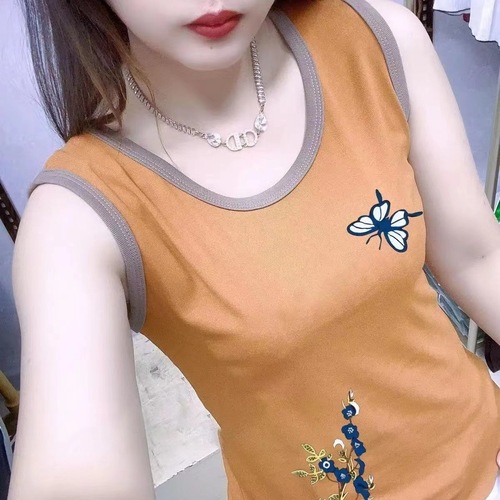 Trendy Plus Size Loose Mother Thin Strap Tank Top Women's Summer Backless Sleeveless Top