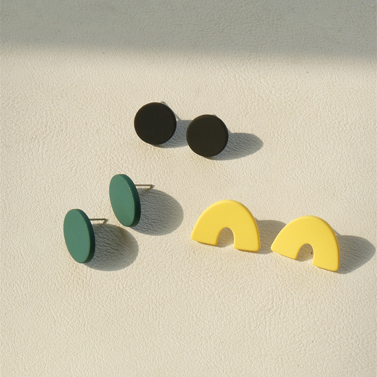 3 Pairs Quantity 3 Pairs Simple Style Geometric Soft Clay Women's Ear Studs