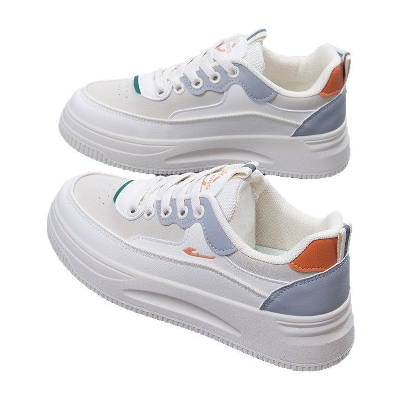 Zapatos de skate para mujeres 2025 nuevos zapatos de primavera y otoño coreanos de moda antideslizante zapatos blancos ligeros para mujeres