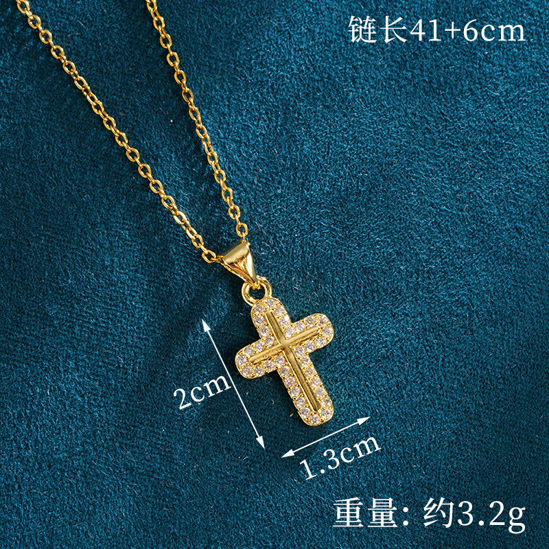 Antiguo collar de cruz de diamantes de estilo europeo y americano de oro de arena Pendientes de diseño femenino Fábrica de joyería de personalidad de todo fósforo al por mayor