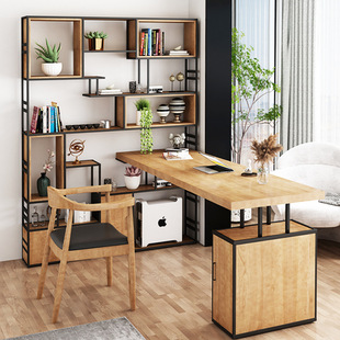 Solid wood corner desk bookshelf combination corner corner office desktop desk bookcase study corner office office