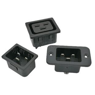 Factory supply non-standard power socket three-core socket AC power input female socket with wings