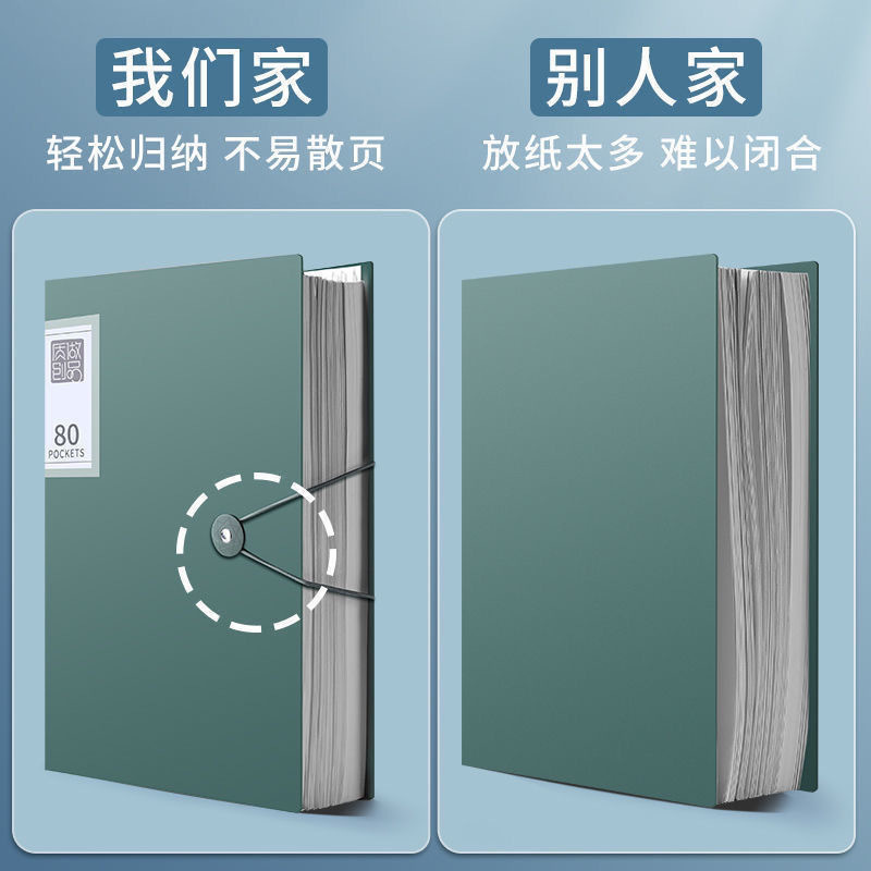 Bolsa de almacenamiento de papel de examen de estudiantes bolsas de libro de gran capacidad bolsas de archivos de inspección de producción carpeta de hebilla papelería de oficina de color sólido