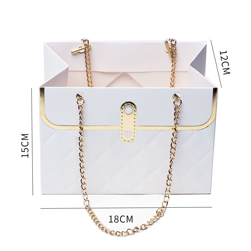 Caja de embalaje de flores de Huaxi, marca de moda, estilo coreano, pequeña fragancia, festival de Qixi, caja de flores plegable, caja de flores de lujo, caja de flores exquisita.