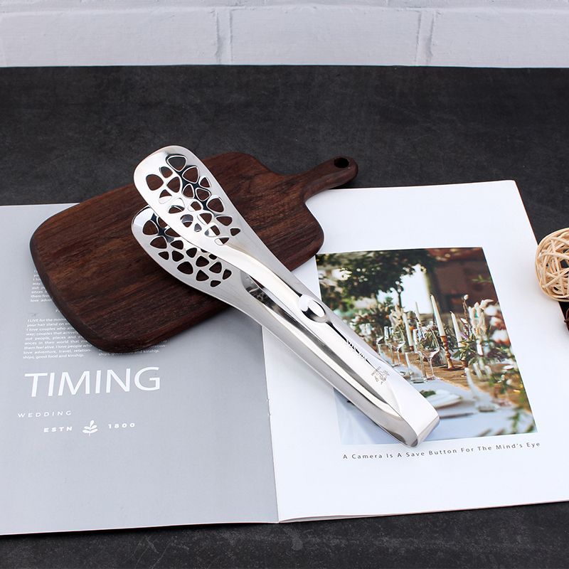 COOKONE18 / 10 acero inoxidable grueso hueco clip de filete clip de comida clip de pan a prueba de agua clip de cara comercial