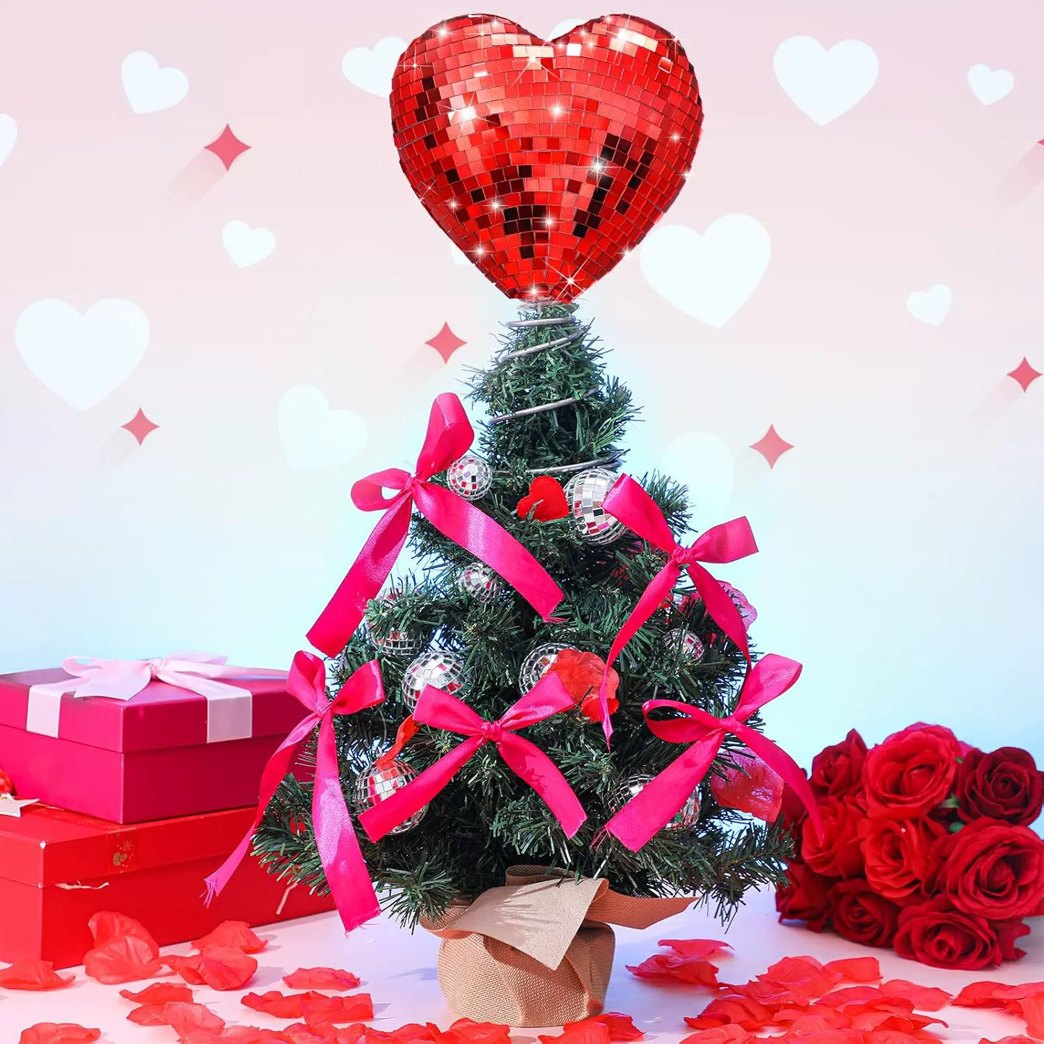 П}"Layout for St. Valentine's Day, pendant, decorations, mirror effect"