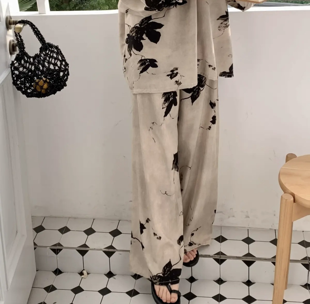 [5 días de preventa] [Pantalones de seda de algodón] Pantalones de pijama de seda de algodón para mujer