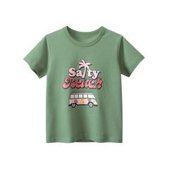 27home children's clothing kids' short-sleeve T-shirt fashion brand 2024 summer new item for girls OEM one-piece dropshipping