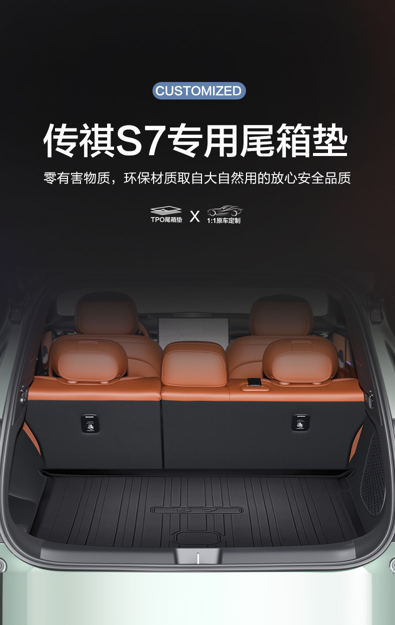 Gac Trumpchi Xiangwang S7 Trunk Mat Car Accessories Interior Decoration Parts Tpe Waterproof Trunk Mat