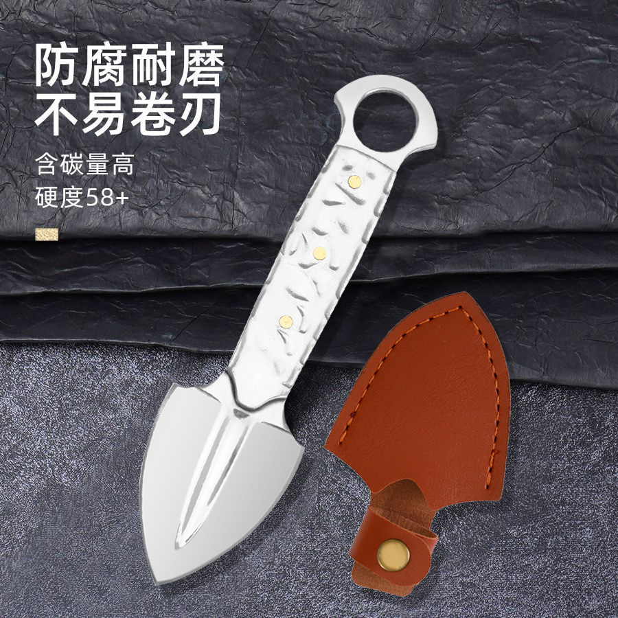 모든 강철 작은 단검(가죽 케이스 포함)