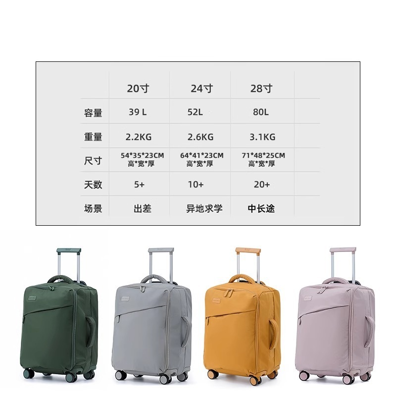 LETOO フロントオープントロリースーツケース 20inch ボーディングスーツケース 大容量布ケース 24 パスワードボックス 超軽量 女性|undefined