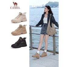 骆驼女鞋2025年秋冬新款厚底保暖高帮户外工装加绒东北雪地靴棉鞋