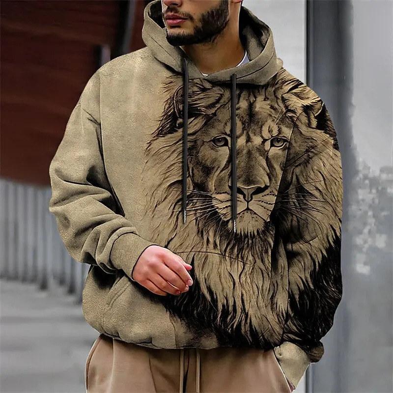 European and American Men's 3D Printed Hoodie Outdoor Vacation Hoodie Printed Front Pocket Spring and Autumn Designer Hooded Sweatshirt European and American Men's 3D Printed Hoodie Outdoor Vacation Hoodie Printed Front Pocket Spring and Autumn Designer Hooded Sweatshirt