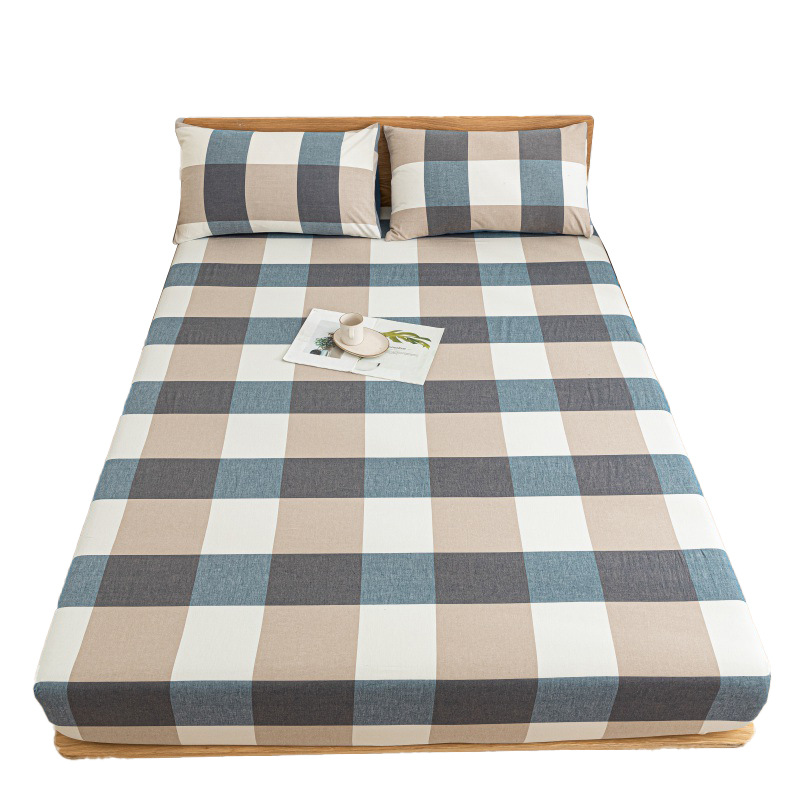 Una clase de sábana de algodón puro funda de colchón engrosada de algodón de una pieza cubierta protectora de sábana de dormitorio de estudiantes funda de cama