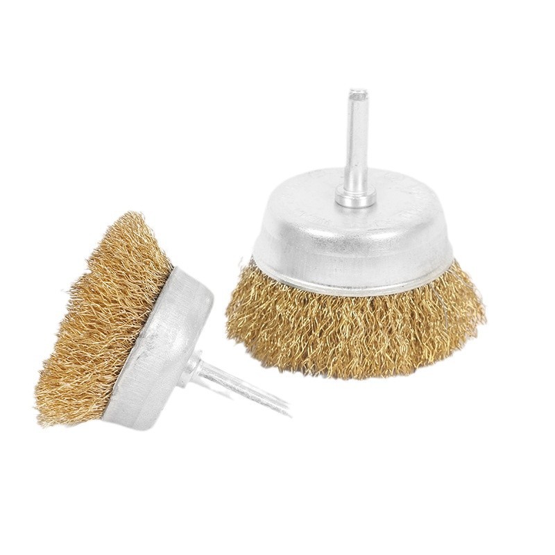 Cepillo de alambre de acero transfronterizo tipo tazón tipo pluma tipo T pulido eléctrico rectificado taladro eléctrico rectificado eliminación de óxido rueda de alambre de acero con traje de mango